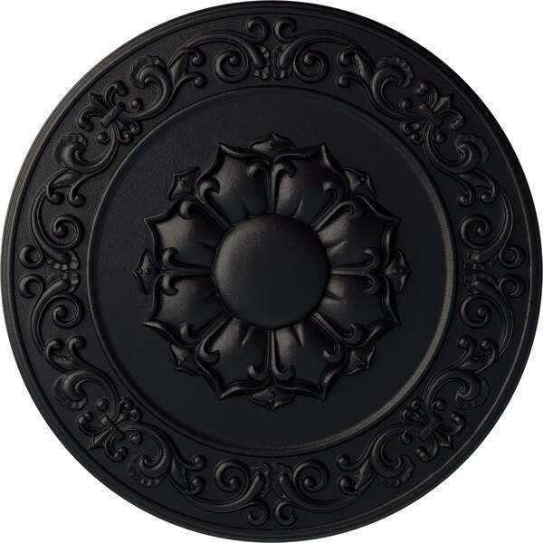 Ekena Millwork Sydney Ceiling Medallion (Fits Canopies up to 5 3/4"), Hand-Painted Steel Gray, 27 3/4"OD x 2"P CM27SYSGS - main